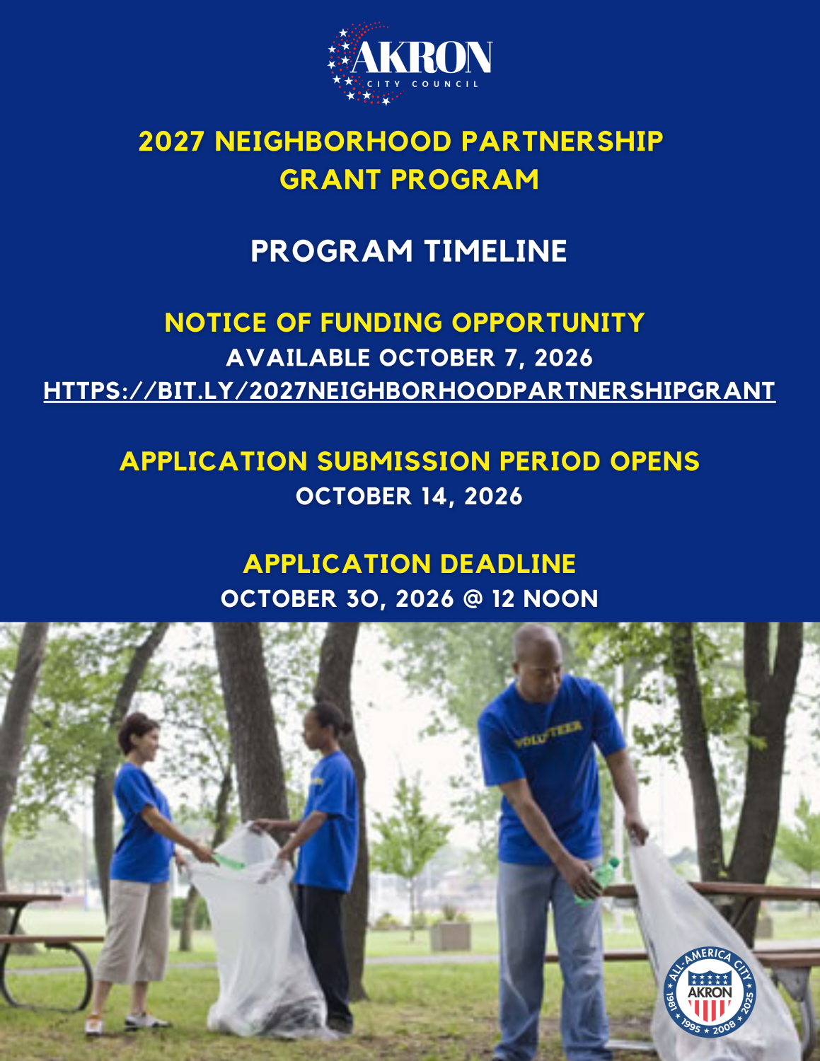 flyer for 2027 Neighborhood Partnership Grant