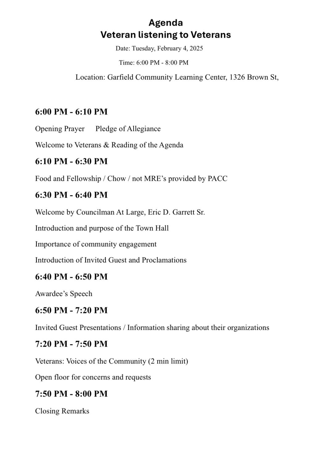 agenda