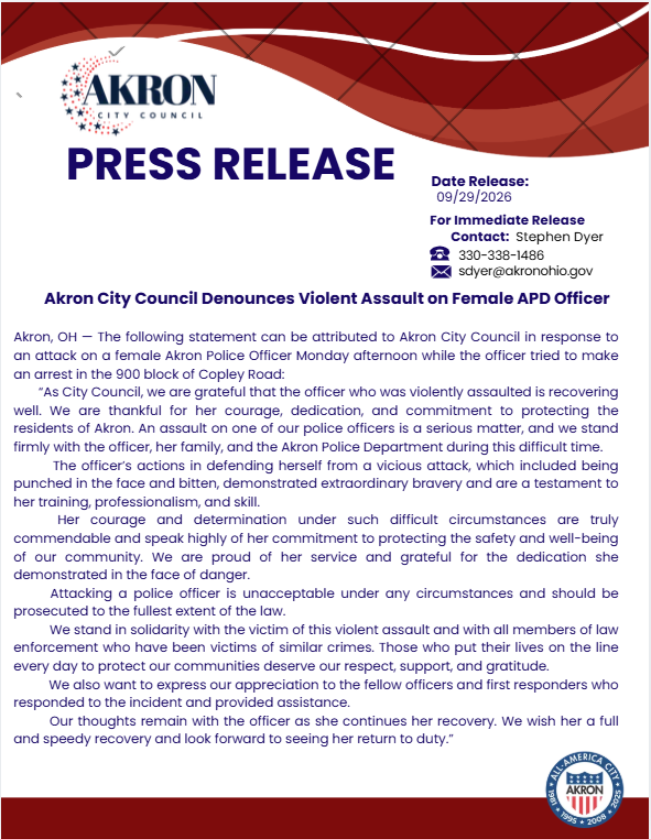 Press Release denouncing violent assault on female apd officer
